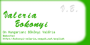 valeria bokonyi business card