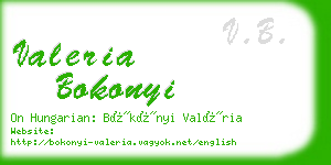 valeria bokonyi business card